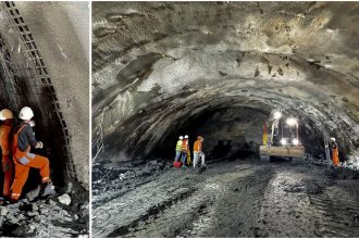 Lucrări de excavare și consolidare la intrările tunelurilor pentru mamifere mari de pe autostrada Lugoj Deva sectorul Margina Holdea.