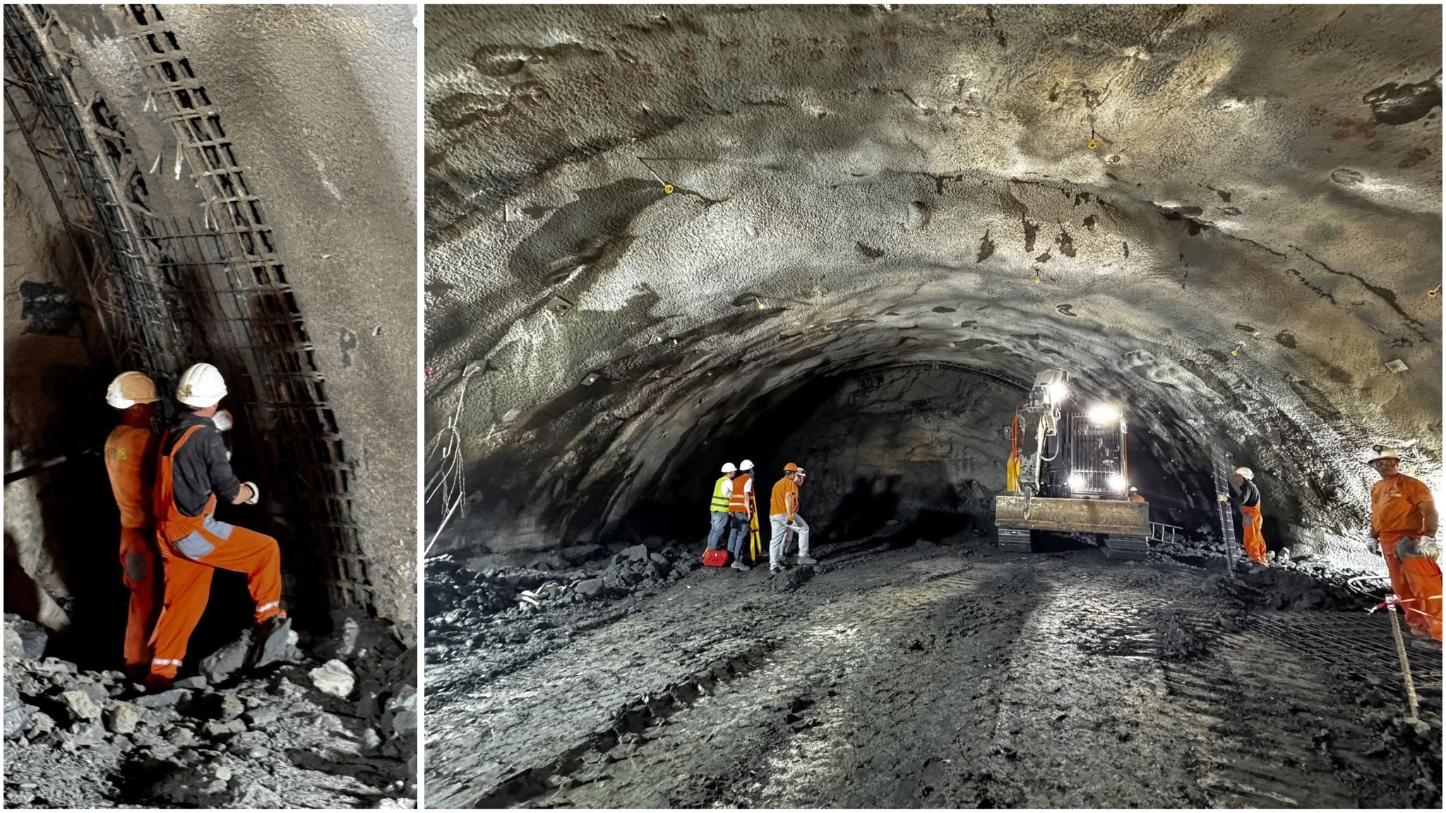 Lucrări de excavare și consolidare la intrările tunelurilor pentru mamifere mari de pe autostrada Lugoj Deva sectorul Margina Holdea.