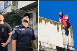 Autospeciale ale Inspectoratului pentru Situații de Urgență Hunedoara mobilizate la o intervenție de salvare de la înălțime.