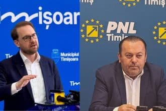Fațada clădirii Primăriei Municipiului Timișoara unde PNL și USR negociază o alianță administrativă locală.