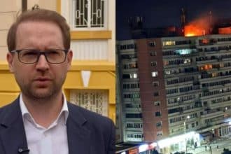 Primarul municipiului Timișoara Dominic Fritz vorbind în cadrul unei conferințe oficiale despre securitatea națională și războiul hibrid.