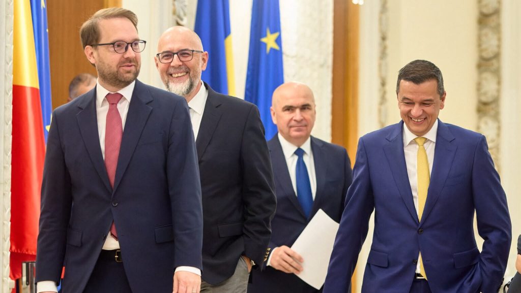 Vicepreședintele liberal Siegfried Mureșan respingând public varianta unui cabinet minoritar PSD condus de Sorin Grindeanu, după consultările de la Palatul Cotroceni.