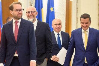 Vicepreședintele liberal Siegfried Mureșan respingând public varianta unui cabinet minoritar PSD condus de Sorin Grindeanu, după consultările de la Palatul Cotroceni.