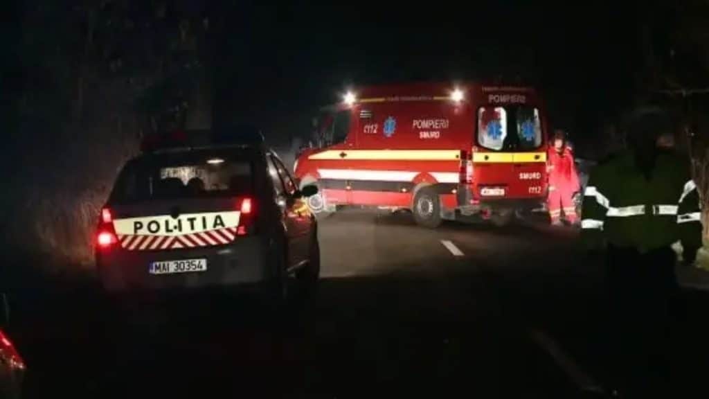 Autospeciale ale Inspectoratului de Poliție Județean Timiș staționate în zona de agrement de pe malul lacului Surduc pentru investigații.