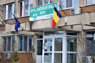 Clădirea principală a Spitalului Județean de Urgență Reșița unde a fost internat pacientul.