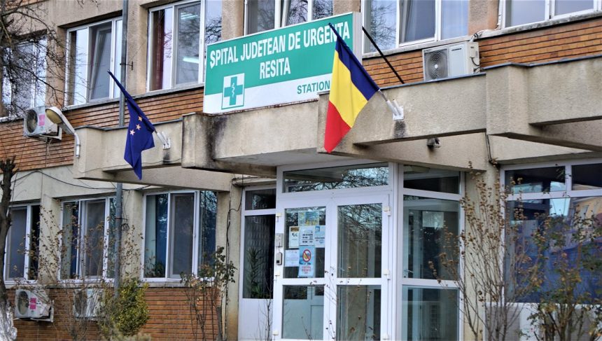 Clădirea principală a Spitalului Județean de Urgență Reșița unde a fost internat pacientul.