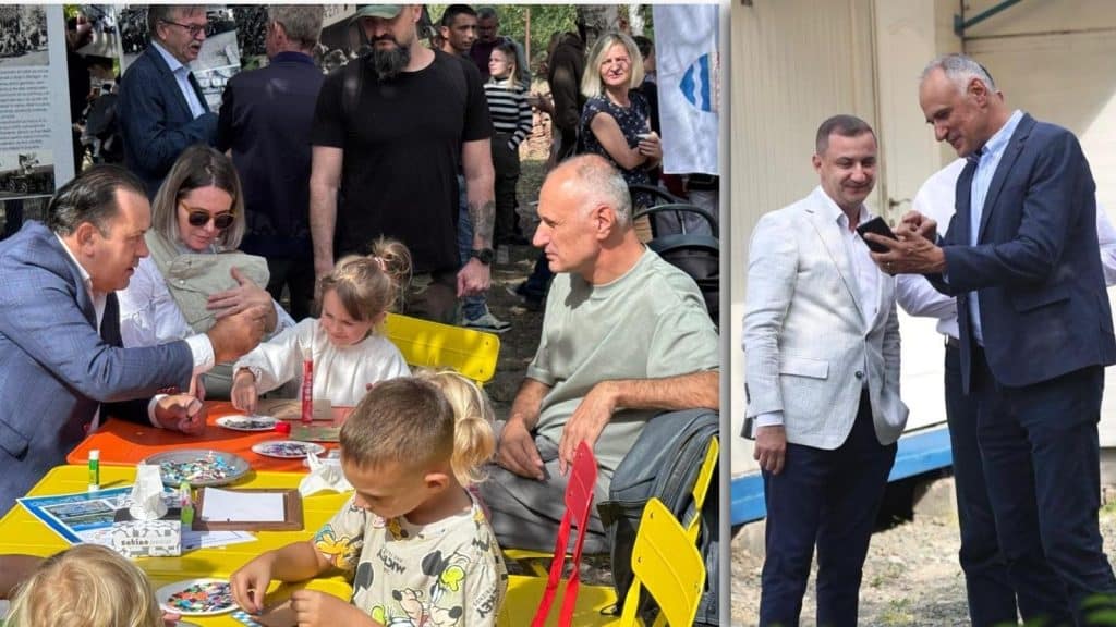 Colaj foto cu vicepreședintele Consiliului Județean Timiș Alin Popoviciu și senatorul USR Sorin Șipoș.