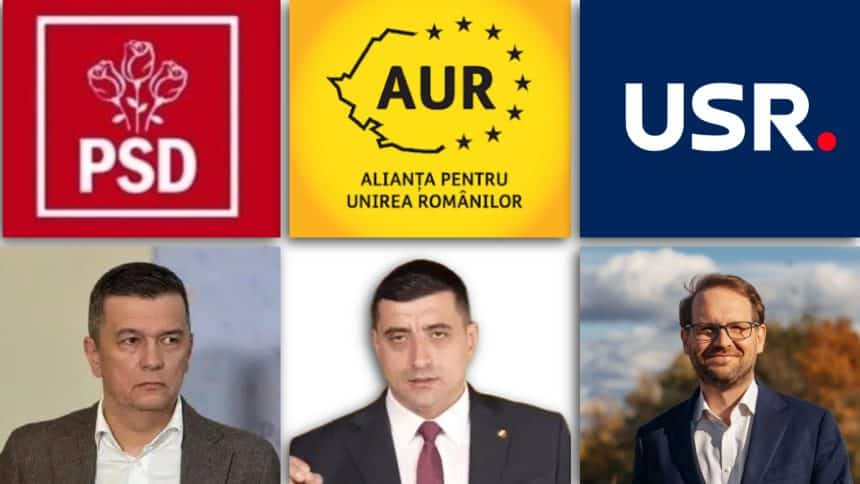 Liderul politic Dominic Fritz vorbind de la amvonul unei conferințe oficiale despre majoritățile parlamentare.