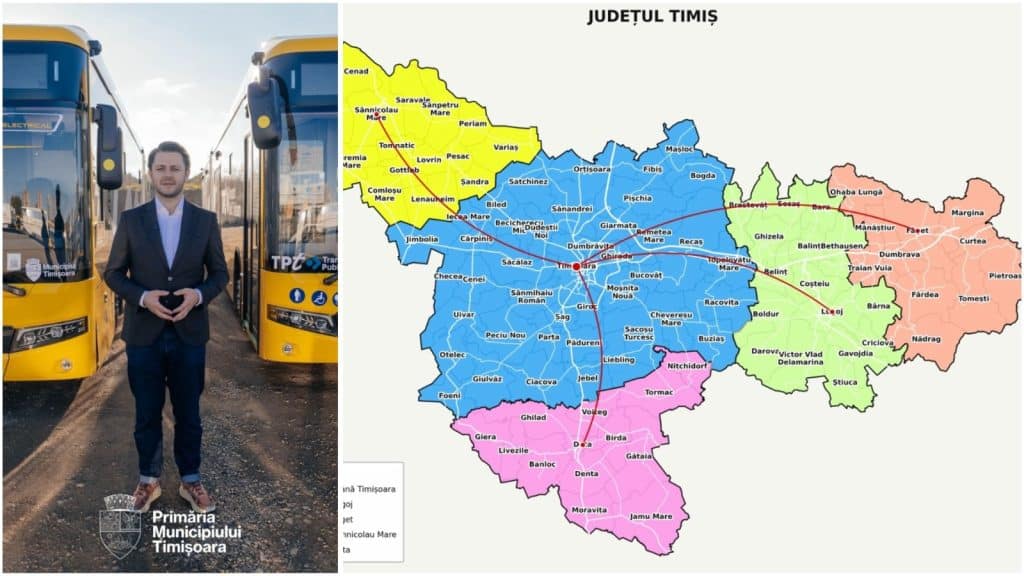 Viceprimarul Ruben Lațcău prezentând planurile de extindere a rețelei de transport public metropolitan.
