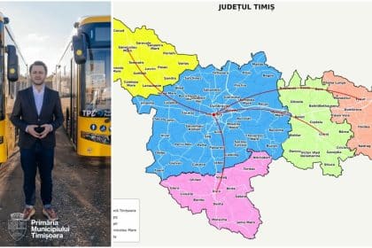 Viceprimarul Ruben Lațcău prezentând planurile de extindere a rețelei de transport public metropolitan.