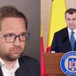 Liderul USR Dominic Fritz oferind o declarație de presă oficială privind poziția partidului față de noul guvern.