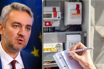 Ecranul unui smartphone care afișează o notificare de alertă privind consumul de energie electrică și costul facturii.