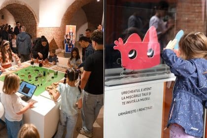 Copii interacționând cu exponatele digitale în cadrul noului Muzeu Interactiv al Copiilor din Timișoara.