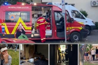 Explozie urmată de incendiu într-un bloc de pe strada Versului din Timișoara