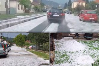 Nor de furtună masiv de tip supercelulă deasupra estului județului Timiș, în timpul avertizării cod portocaliu de vijelii.