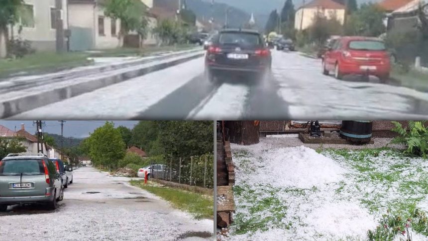 Nor de furtună masiv de tip supercelulă deasupra estului județului Timiș, în timpul avertizării cod portocaliu de vijelii.