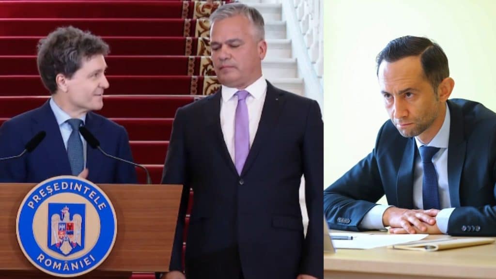 Președintele USR, Dominic Fritz, anunțând oficial refuzul partidului de a susține sau de a intra în Guvernul condus de Adrian Veștea.