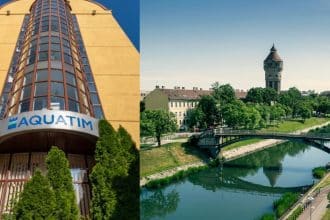 Specialist Aquatim utilizând platforma robotică de înaltă tehnologie pentru analiza automată a probelor de apă din râul Bega.