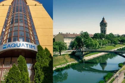 Specialist Aquatim utilizând platforma robotică de înaltă tehnologie pentru analiza automată a probelor de apă din râul Bega.