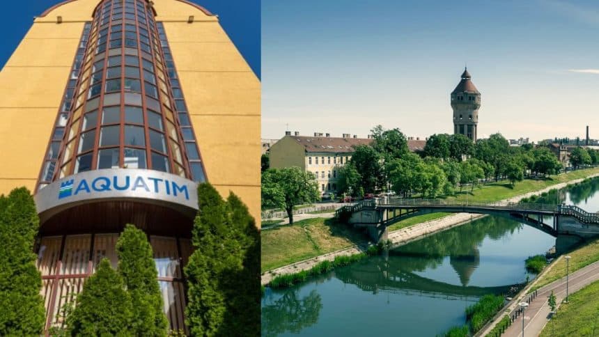 Specialist Aquatim utilizând platforma robotică de înaltă tehnologie pentru analiza automată a probelor de apă din râul Bega.