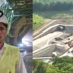 Interiorul unuia dintre tunelurile forate pentru urși de pe lotul Margina - Holdea al Autostrăzii A1, în faza de excavație și căptușire cu beton.