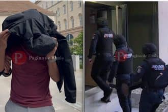 Sediul Serviciului Teritorial DNA Timișoara, unde sunt conduse persoanele suspectate de o evaziune fiscală de 10 milioane de euro în sectorul de food delivery.