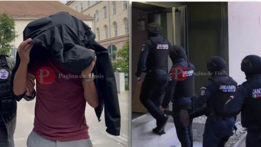 Sediul Serviciului Teritorial DNA Timișoara, unde sunt conduse persoanele suspectate de o evaziune fiscală de 10 milioane de euro în sectorul de food delivery.