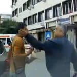 Curtea interioară a Spitalului Clinic Județean de Urgență Arad, locul unde un livrator străin a fost agresat fizic de un agent de securitate.