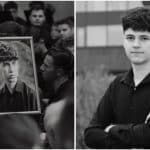 Sute de locuitori din Dumbrăvița și Timișoara participând la „Marșul Vieții”, ținând în mâini candele și flori în memoria adolescenților Matias și Dragoș.