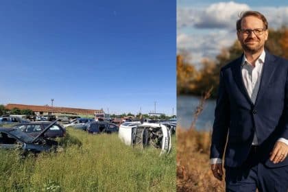 Cimitir ilegal de rable cu zeci de mașini uzate abandonate direct pe sol, în zona METRO 2 de la marginea Timișoarei.