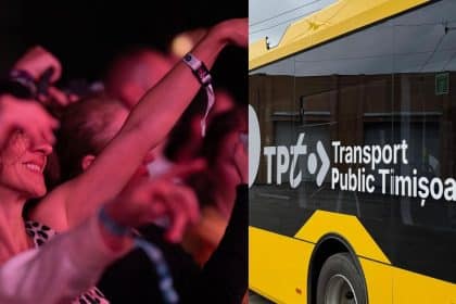 Autobuz STPT pregătit pentru preluarea pasagerilor de pe linia specială 46B în stația de la Bastionul Maria Theresia.