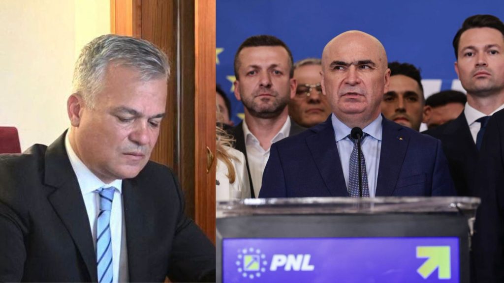 Robert Sighiartău citind de la tribuna Congresului PNL hotărârea radicală de excludere și curățare morală a partidului.