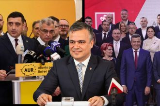 Liderul USR Timiș, Sorin Șipoș, oferind o declarație politică despre jocurile de culise din Parlament și poziția AUR față de Cabinetul Veștea.