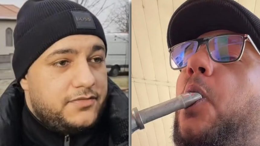 Mascați și polițiști din Timișoara efectuând percheziții la locuința influencerului Alin Borcan într-un dosar de uzurpare de calități oficiale.