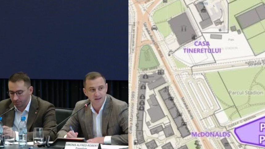 Randare digitală a viitoarei parcări supraetajate destinate pacienților Spitalului Județean și spectatorilor noului stadion din Timișoara.