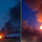 Incendiu cu ardere generalizată la o hală de prelucrare a lemnului și peleți din localitatea Darova, cu flăcări mari care cuprind întreaga structură.