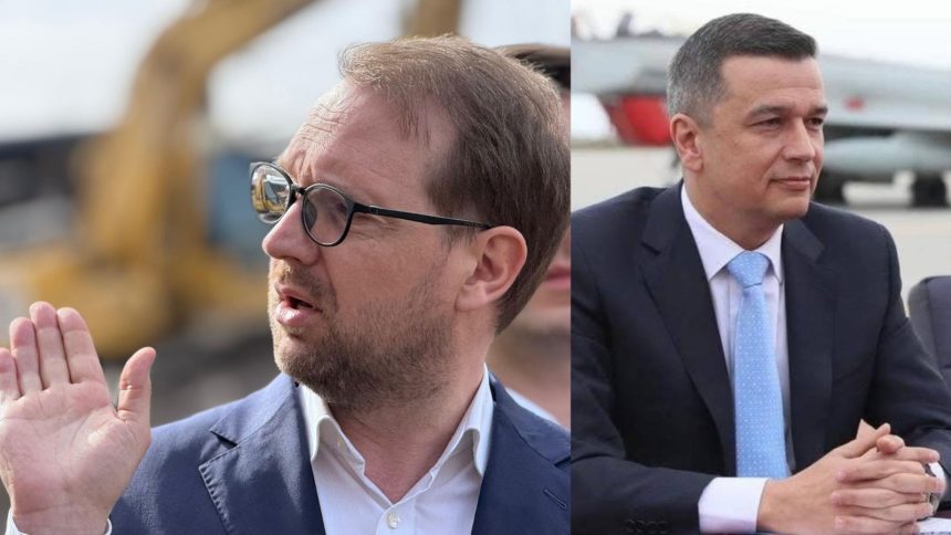 Liderul USR Dominic Fritz și președintele PSD Sorin Grindeanu în timpul consultărilor politice tensionate pentru formarea noului Cabinet guvernamental.