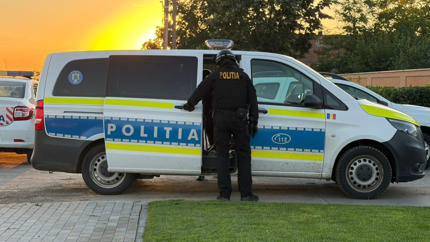 Luptători ai Serviciului pentru Acțiuni Speciale descinzând la domiciliul unui suspect din localitatea Aurel Vlaicu, într-un dosar de furt calificat.