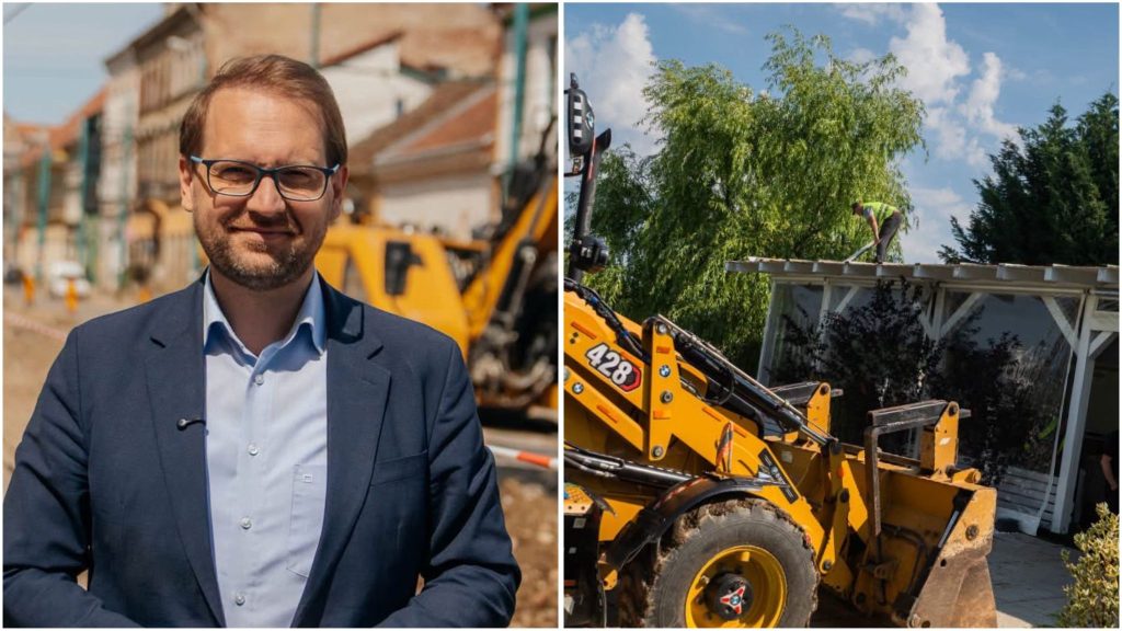 Primarul Timișoarei, Dominic Fritz, oferind declarații de presă despre demolarea construcțiilor ilegale de pe domeniul public și reacțiile instituțiilor statului.