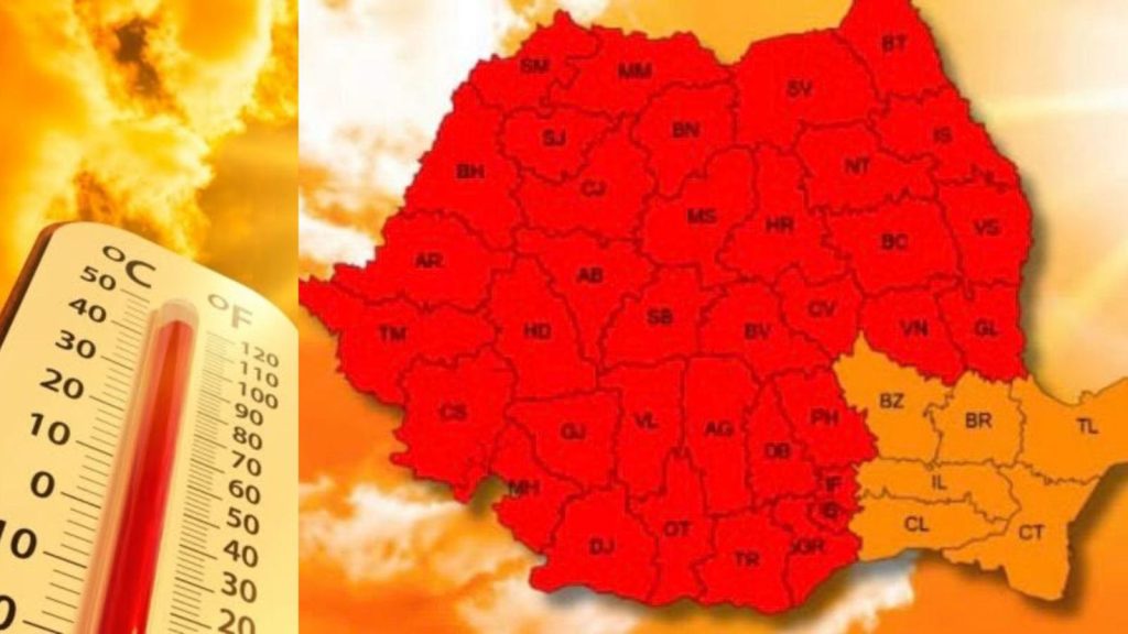 Străzi cu trafic redus în Timișoara în timpul avertizării de cod roșu de caniculă, pe fondul temperaturilor de 41 de grade Celsius la umbră.