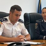 Echipaj al Poliției Rutiere Timiș efectuând controale pe un drum național clasificat ca punct negru cu risc ridicat de accidente.