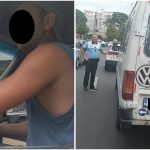 Echipaj al Poliției Locale Timișoara legitimând și imobilizând un conducător auto în zona centrală a orașului.