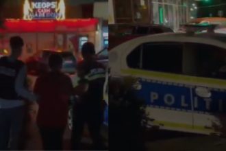 Obiecte folosite la jaf, inclusiv o cagulă și un spray iritant-lacrimogen, prezentate ca probe de către polițiști în urma unei rețineri.