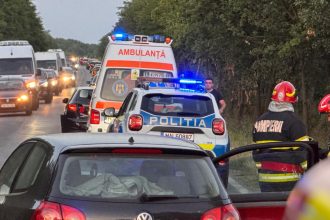 Accident între un microbuz și o autoutilitară în Jamu Mare, județul Timiș