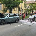 Autoturisme avariate în urma unui carambol cu trei mașini în Timișoara, zona Victor Babeș.