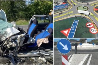 Intersecția de pe DN6 din Lugoj unde va fi amenajat un sens giratoriu