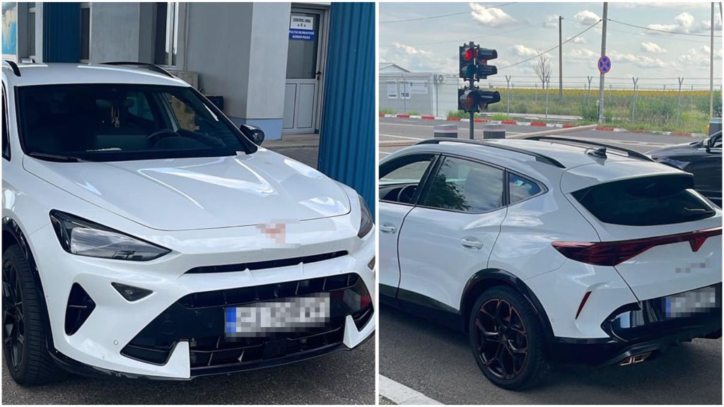 Autoturism oprit pentru control la Sectorul Poliției de Frontieră Moravița din județul Timiș.