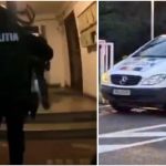 Luptători SAS și polițiști în timpul unor descinderi la ușa suspecților într-un dosar de cămătărie.