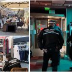 Polițiști locali din Timișoara efectuând controale la societăți comerciale și terase pentru verificarea acordului de funcționare.