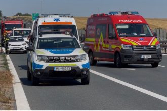 Accident în lanț pe autostrada A1, în apropiere de Timișoara.